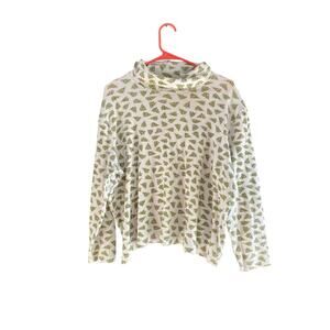 Jones New York Sport Cream Green 100% Cotton Turtleneck Sweater Size 1X holiday
